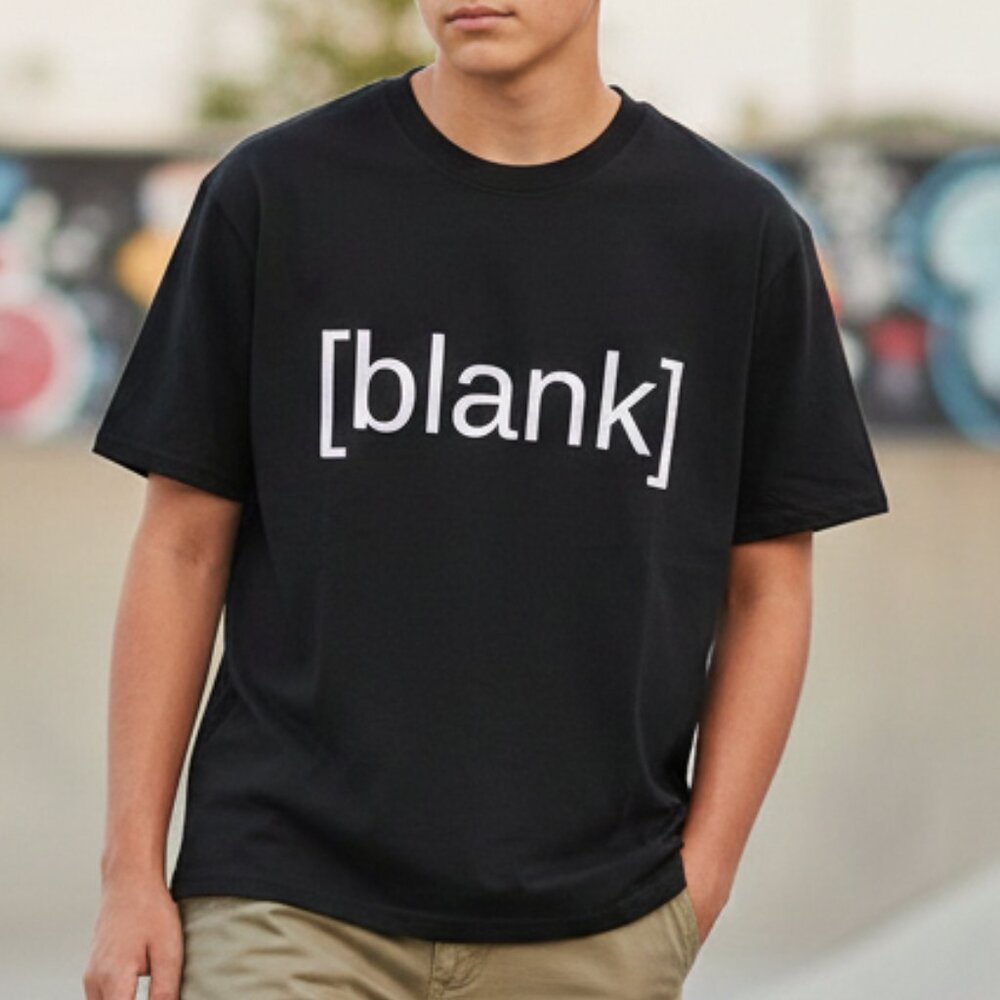 Men’s Black Graphic T-Shirt Size M Streetwear Cotton Custom Print NWOT